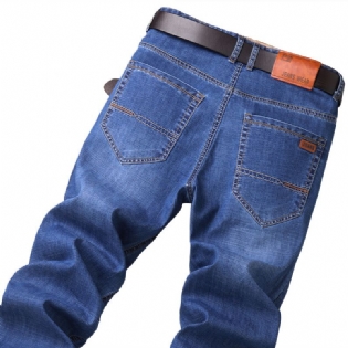 Tynde Stretch Jeans Mænd Trend Løse Bukser Med Lige Ben