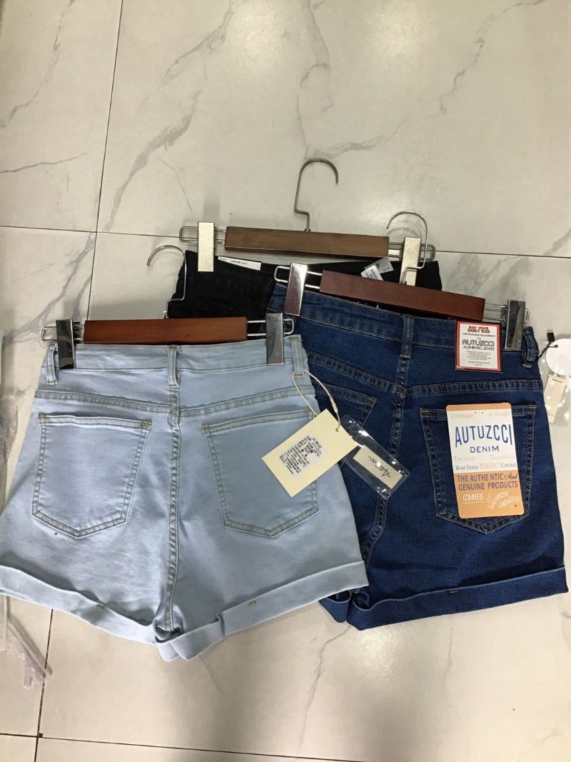 Vintage Højtalje Stretch Dameshorts Slim Fit Denimshorts