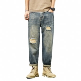 Vintage Mænds Jeans Trendy Ripped Loose Straight Bukser