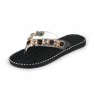 2023 Hjemmesko Dame Sommersandaler Flip Flops Rhinestone Fashion