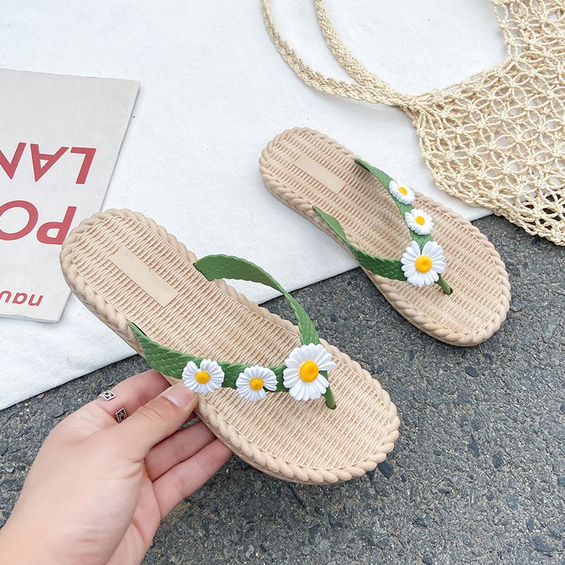 2023 Ny Blomst Sommer Flip-flops Sko Kvinder Slidstærke Damer Flade Sandaler Hjemmesko Sko Strand