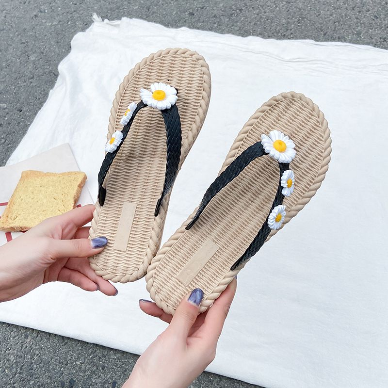 2023 Ny Blomst Sommer Flip-flops Sko Kvinder Slidstærke Damer Flade Sandaler Hjemmesko Sko Strand