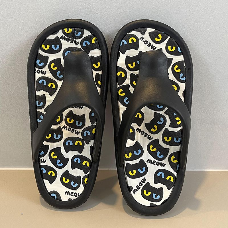 Flip Flops Med Tyk Sål Til Kvinder Sommer Afslappet Strandflip Med Store Øjne