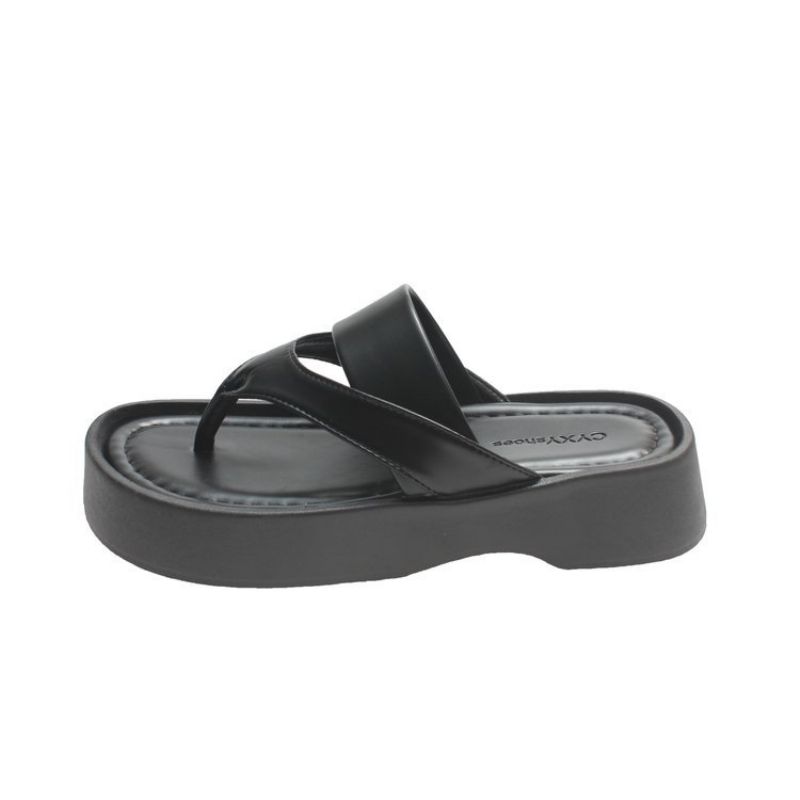 Moderigtige Flip Flops Kvinder Sommer Ny Muffin Tyk Bund Behagelig Afslappet Flop Sandaler Hjemmesko