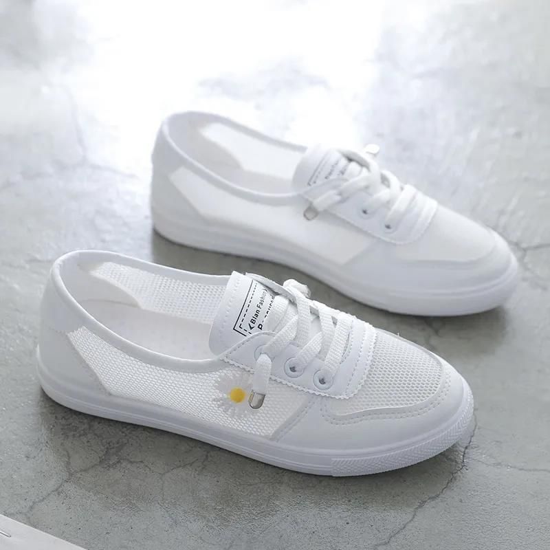 Damesko 2023 Forår Og Sommer Nye Fladbunde Mesh Åndbare Daisy Sneakers Trendy Sko Doudou Sko