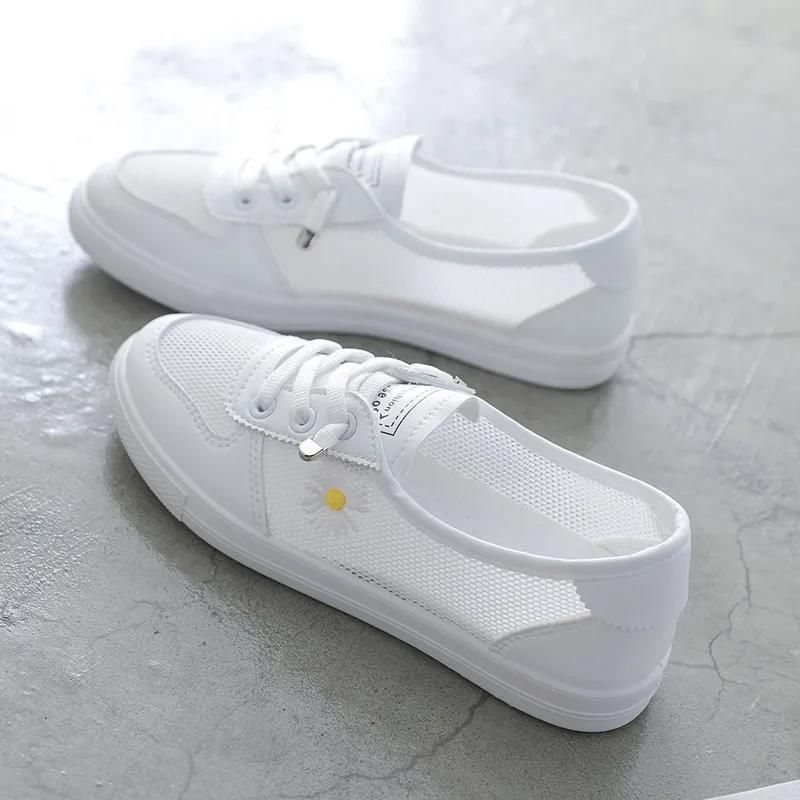 Damesko 2023 Forår Og Sommer Nye Fladbunde Mesh Åndbare Daisy Sneakers Trendy Sko Doudou Sko