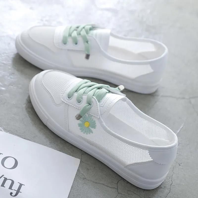 Damesko 2023 Forår Og Sommer Nye Fladbunde Mesh Åndbare Daisy Sneakers Trendy Sko Doudou Sko