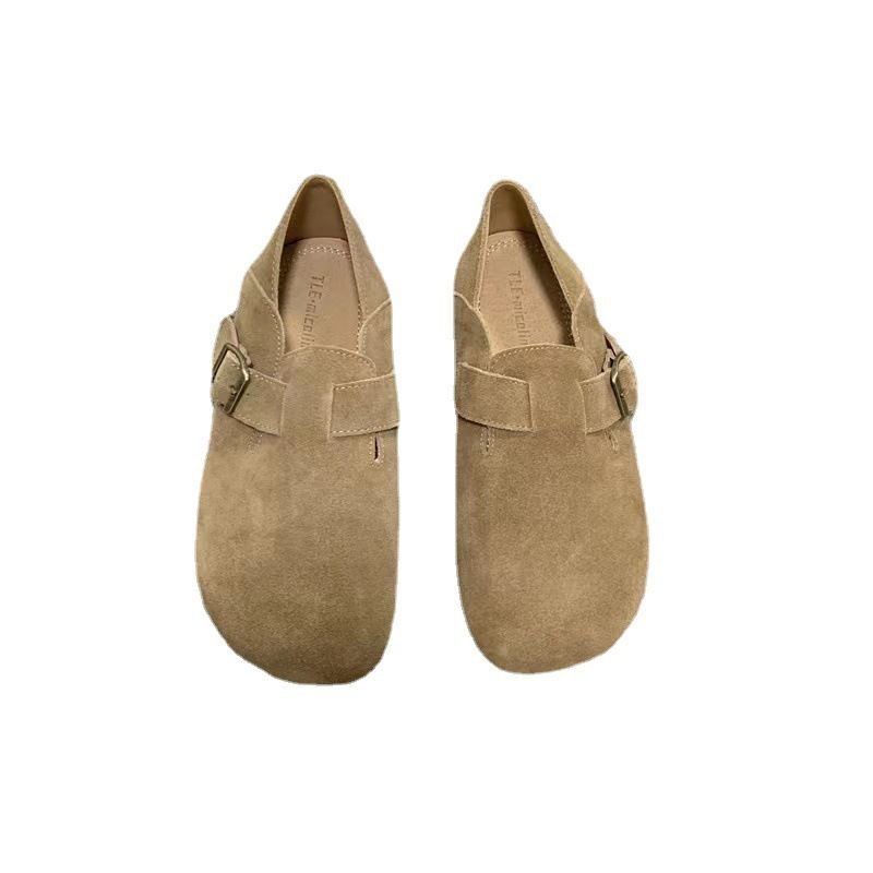 Retro Doudou Sko Kvinders Forår Og Efterår Nye Sener Blød Bund Rund Tå Flade Afslappede Slip-on Sko