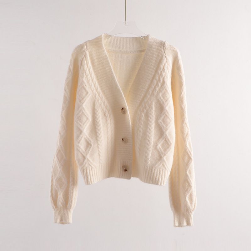 2023 Dame Cardigan Jakke Kort Temperament Sweater Løst Strik