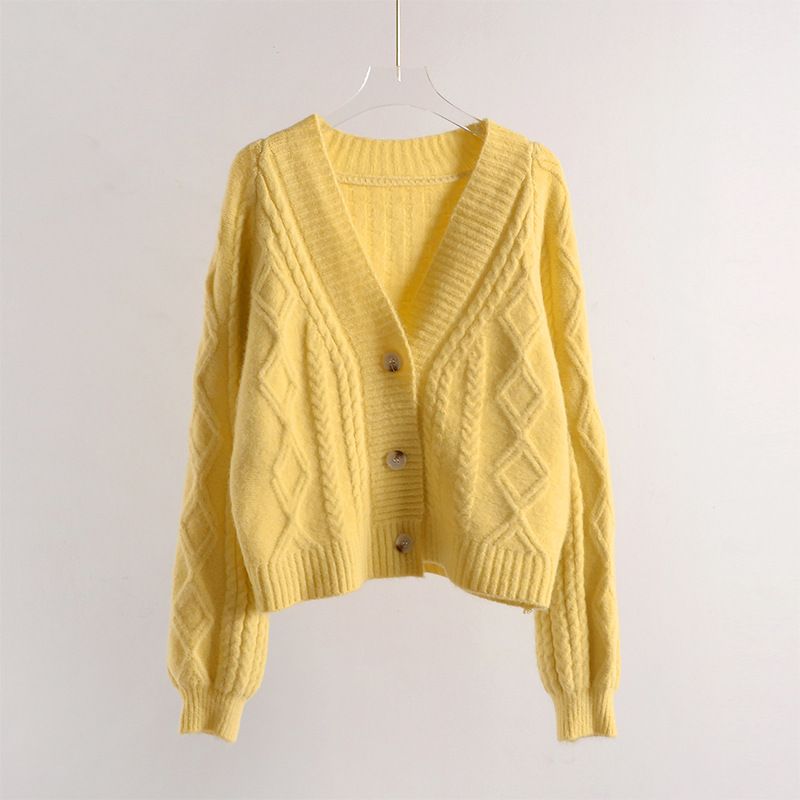 2023 Dame Cardigan Jakke Kort Temperament Sweater Løst Strik