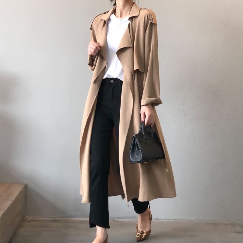 2023 Fashion Temperament Trench Coat Til Kvinder Retro Loose