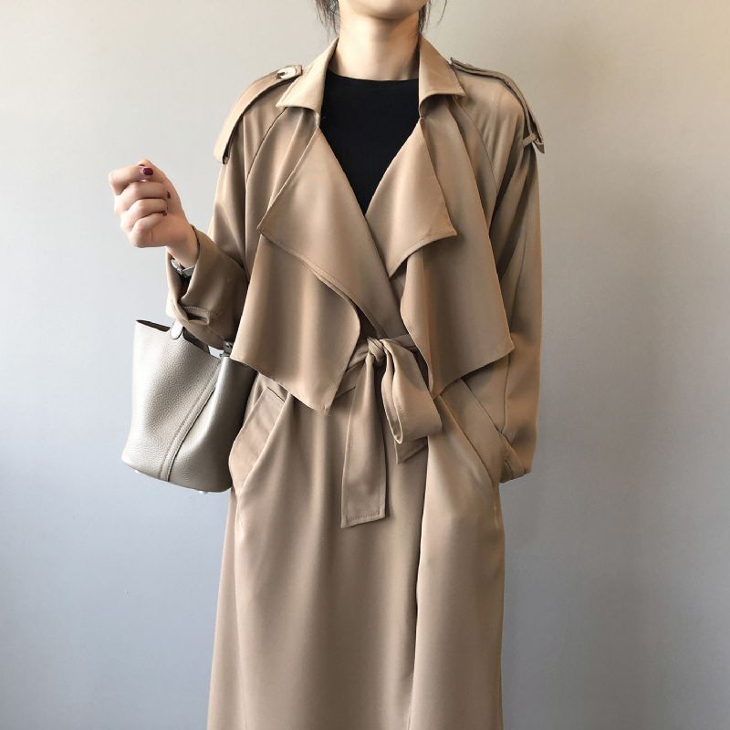 2023 Fashion Temperament Trench Coat Til Kvinder Retro Loose