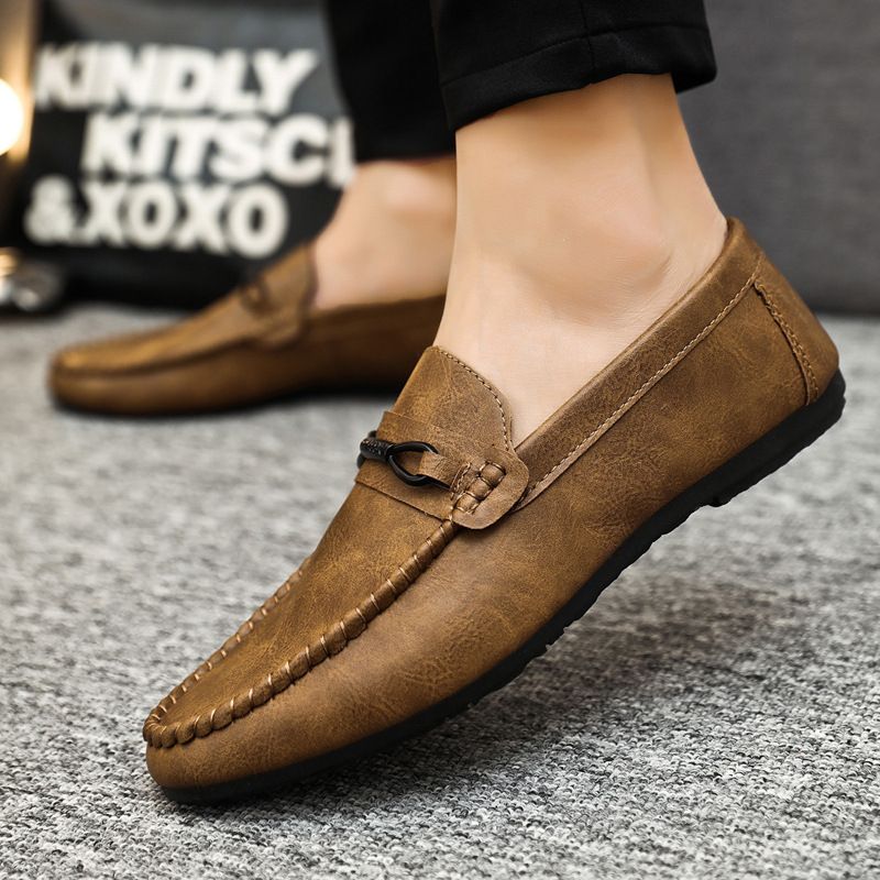 2023 Forår Nye Doudou Sko Mænds Slip-on Åndbar Kørsel Casual Dress Sko Blød Sål