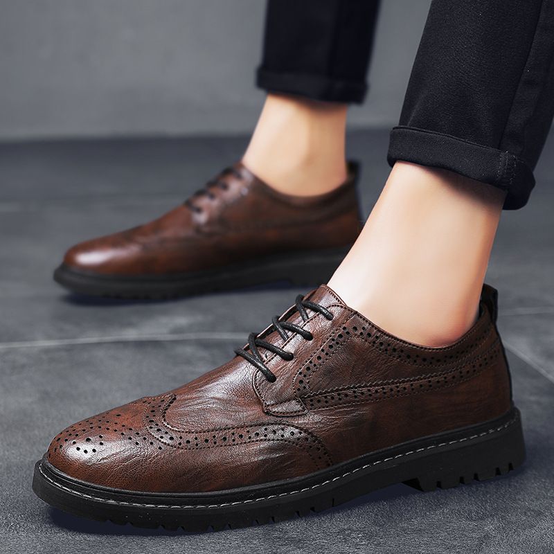 2023 Four Seasons Fashion Herresko Brogue Sko Trendy Ungdoms Mænds Dress Sko