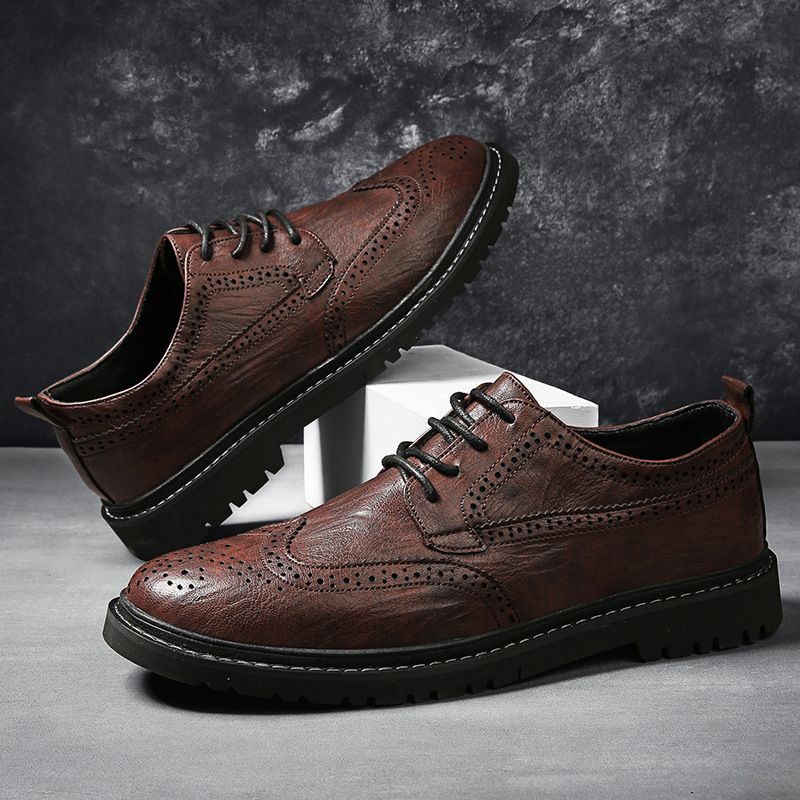 2023 Four Seasons Fashion Herresko Brogue Sko Trendy Ungdoms Mænds Dress Sko