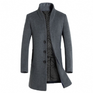 2023 Lang Slim Wool Coat Windbreaker-jakke Til Mænd