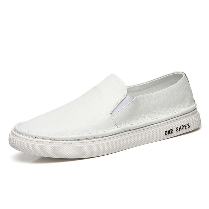 Ægte Læder Herre 2023 Nye Efterår Og Vinter Slip-on Casual Sneakers Loafers Trend