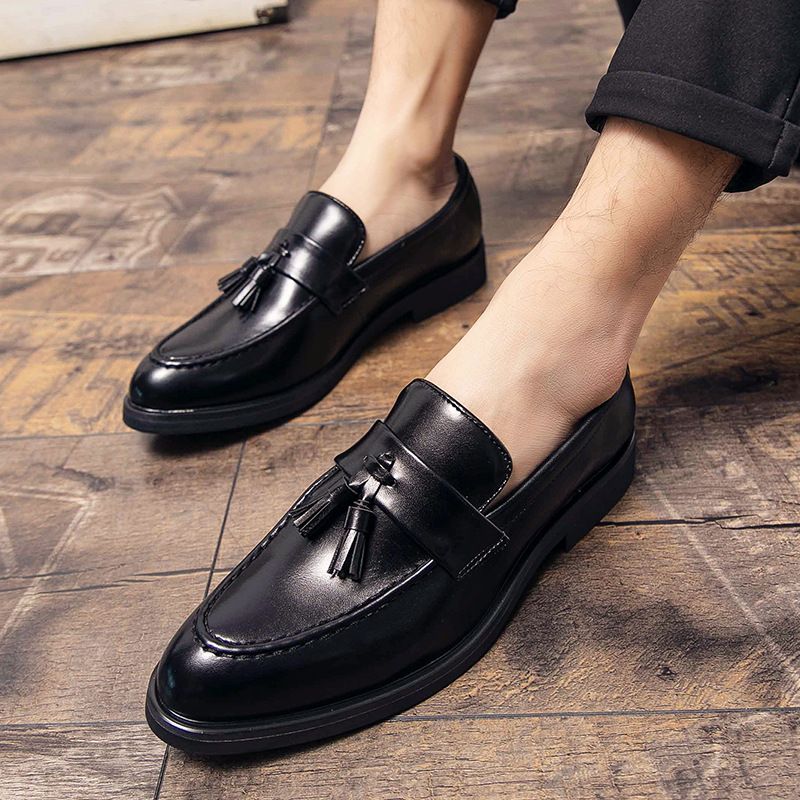 Brogue Sko Herresko Slip-on Åndbar Trendy Ungdom Business Casual Dress Sko Spidse Ærter Sko