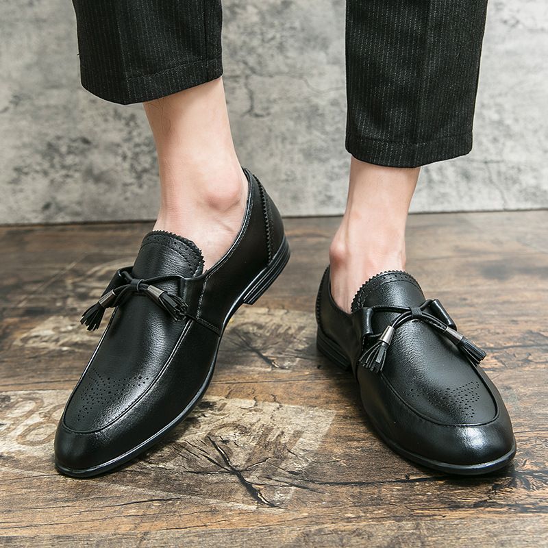 Brogue Sko Udskåret Spidstå Kjole Sko Herre Trend Efterår Åndbar Kvast Slip-on Sko