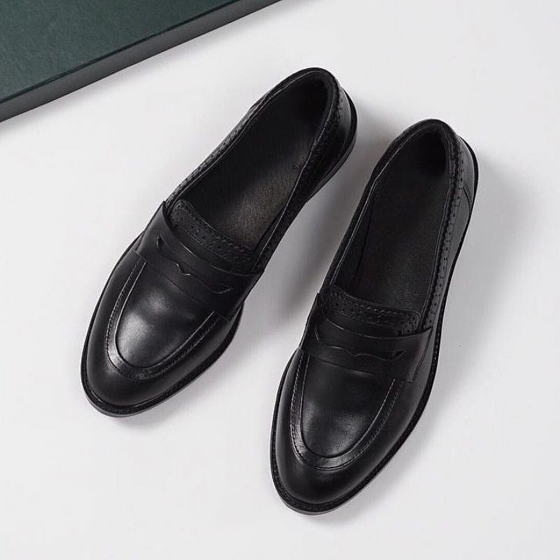 Brogue Sko Udskårne Flade Sko Oxford Sko Retro Farve Polerede Damesko Sko Loafers