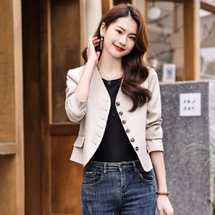 Casual Cropped Coat Dame 2023 Elegance Blazers Top