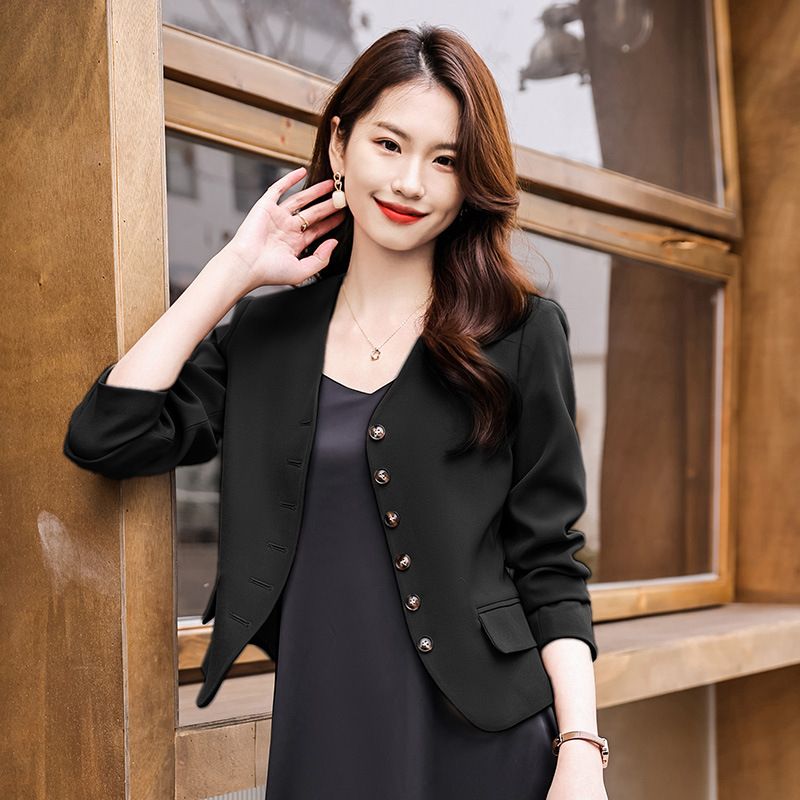 Casual Cropped Coat Dame 2023 Elegance Blazers Top