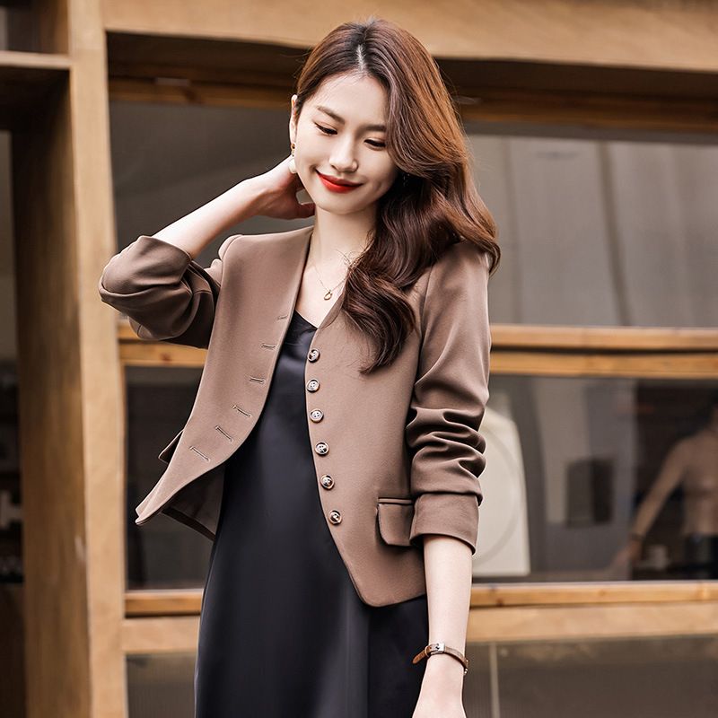 Casual Cropped Coat Dame 2023 Elegance Blazers Top