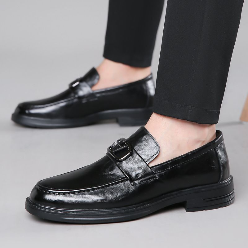 Casual Dress Sko Herre Ægte Læder Sommer Åndbar Business Slip-on Loafers Ny Trend Doudou Sko