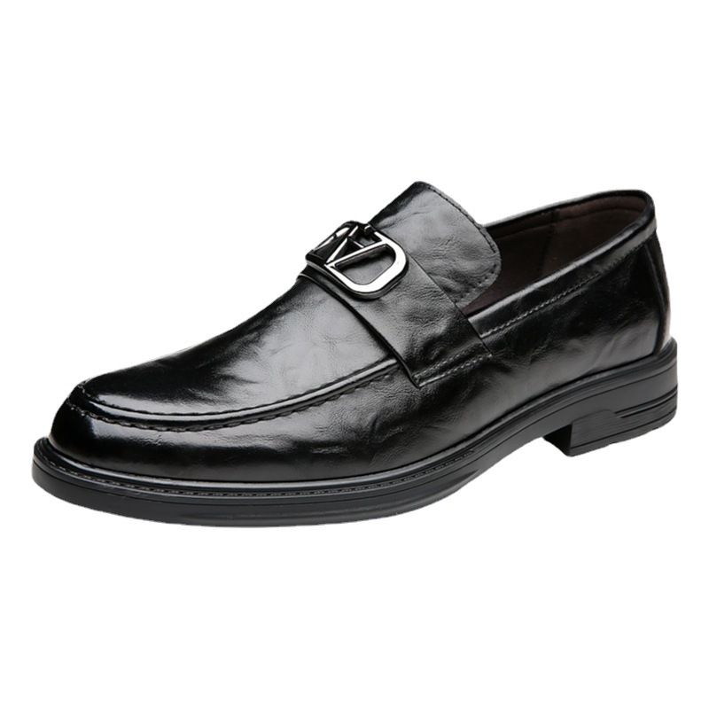 Casual Dress Sko Herre Ægte Læder Sommer Åndbar Business Slip-on Loafers Ny Trend Doudou Sko