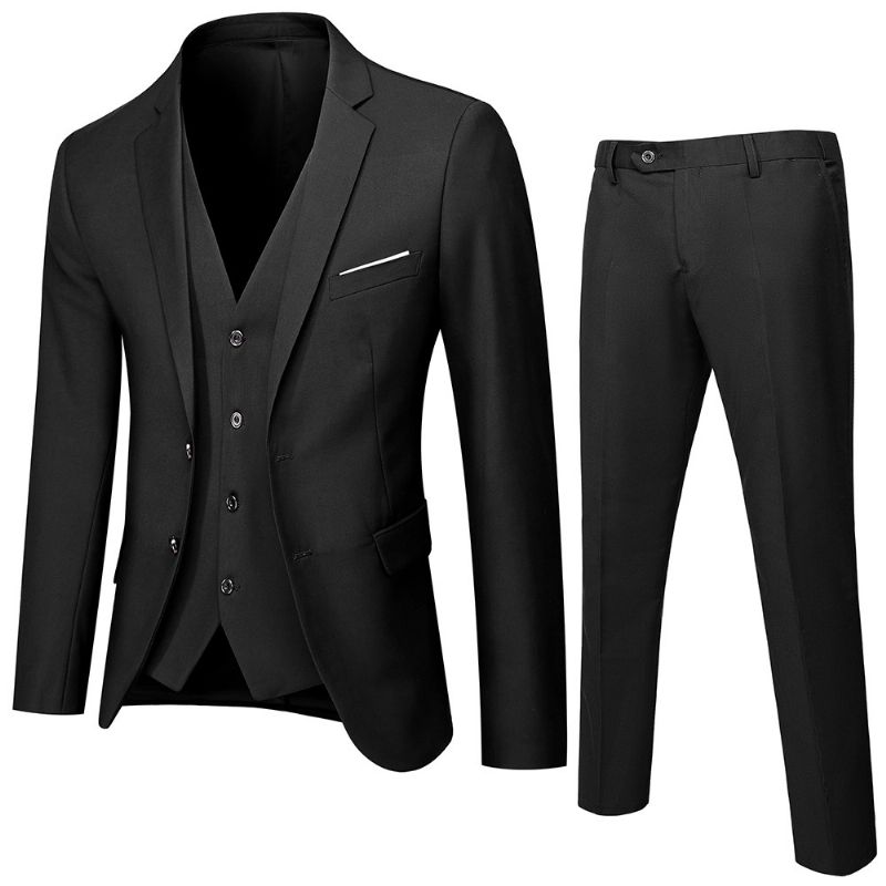 Double Breasted Suit Mænd Slim Fit Ægteskab Business Casual