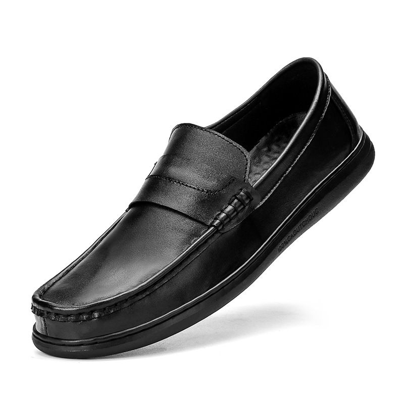 Efterår Og Vinter Nye Doudou Sko Mænds Læder Førersko Blød Sål Slip-on Business Casual Kjole Sko Herre Stor Størrelse