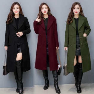 Fashion Long Knee Uld Coat Slim Fit Windbreaker Jacket