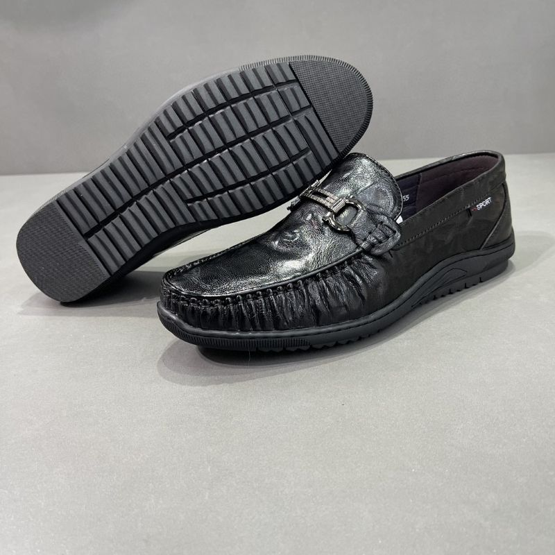 Flad Lav Mund Slip-on Ærter Sko Fåreskind Metal Spænde Mode Loafers