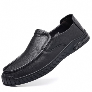 Forår Fåreskind Afslappet Kjole Sko Herre Daglige Loafers Ægte Læder Blød Sål Slip-on Far Kørende Herresko