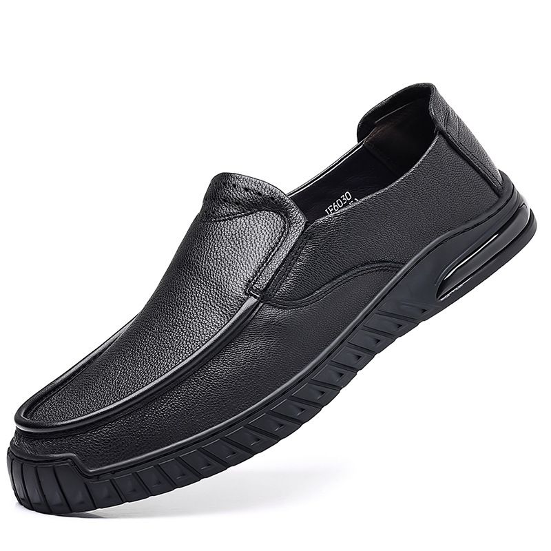 Forår Fåreskind Afslappet Kjole Sko Herre Daglige Loafers Ægte Læder Blød Sål Slip-on Far Kørende Herresko