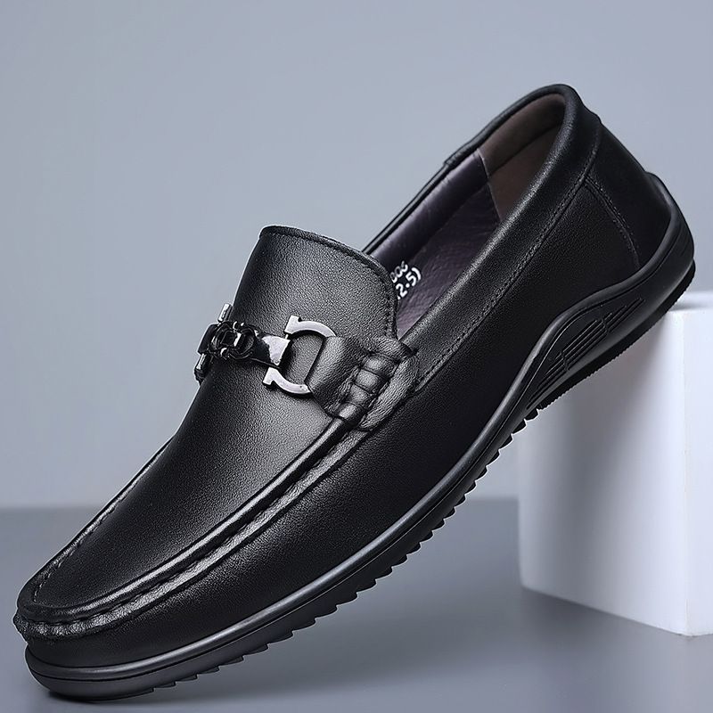 Forår Nye Mænds Loafers Business Casual Sko Sæt Fødder Kjole Sko Low Top Koskind Doudou Sko Mænd