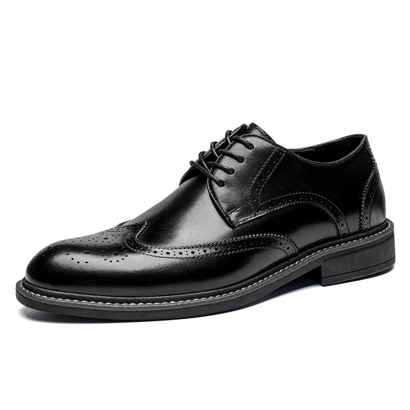 Forårs Nye Mænds Kjole Sko Læder Business Casual Blødsålede Sko Håndlavede Brogue Sko Bryllup Sko