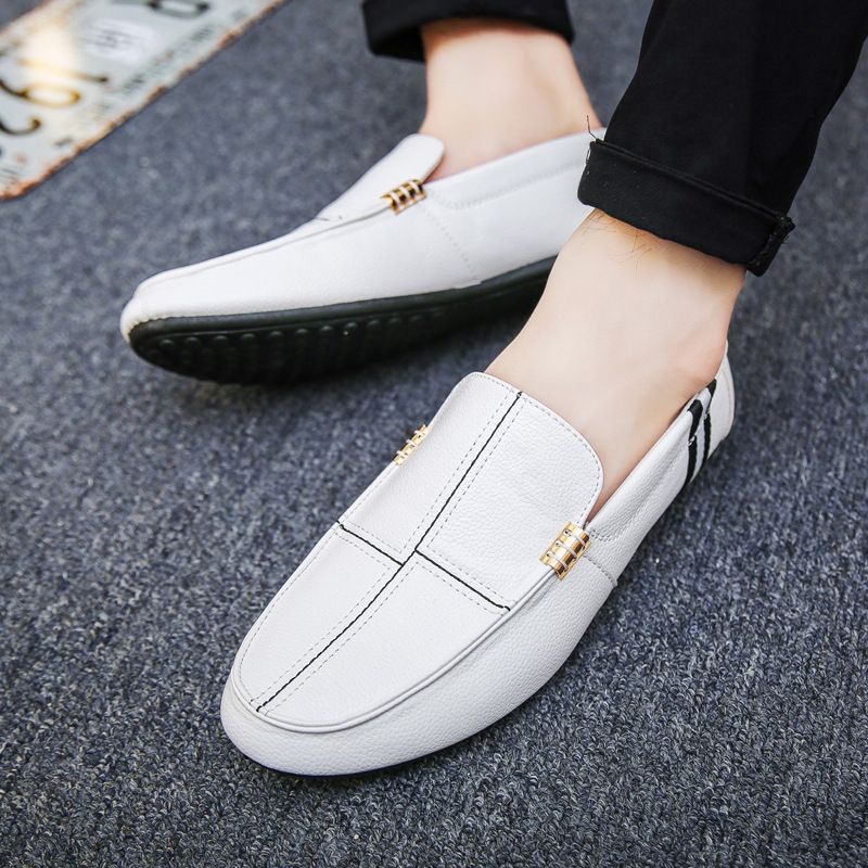 Herresko 2023 Nye Ærter Sko Herre Slip-on Spring Loafers Hvide Fritidssko