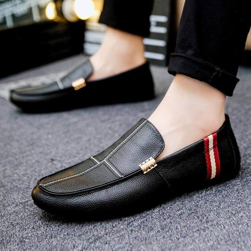 Herresko 2023 Nye Ærter Sko Herre Slip-on Spring Loafers Hvide Fritidssko