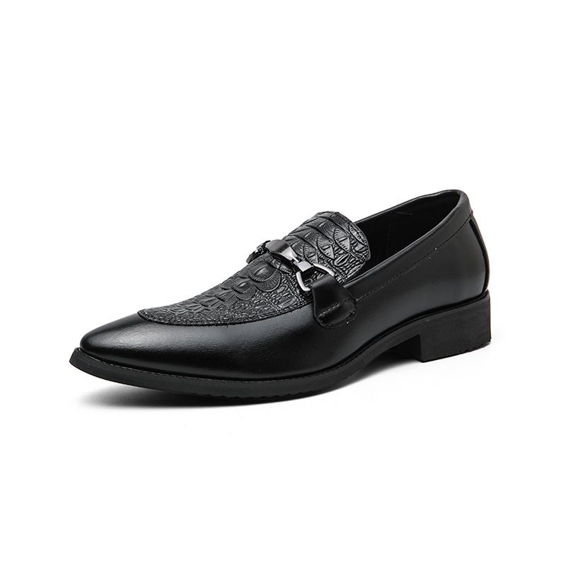 Herresko Casual Slip-on Business Dress Sko Tåspids Åndbar Hårstil Brogue Sko