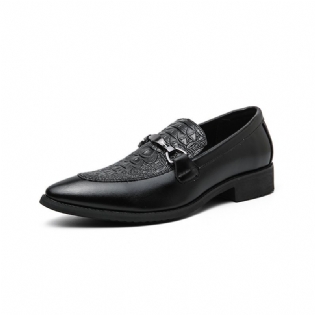 Herresko Casual Slip-on Business Dress Sko Tåspids Åndbar Hårstil Brogue Sko