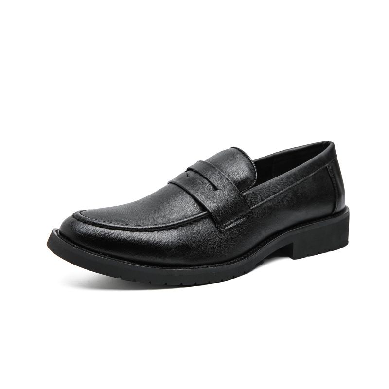 Kjolesko Herre 2023 Forår Og Efterår Nye Slip-on Retro Sætfods Rundtåede Loafers Afslappede Herresko