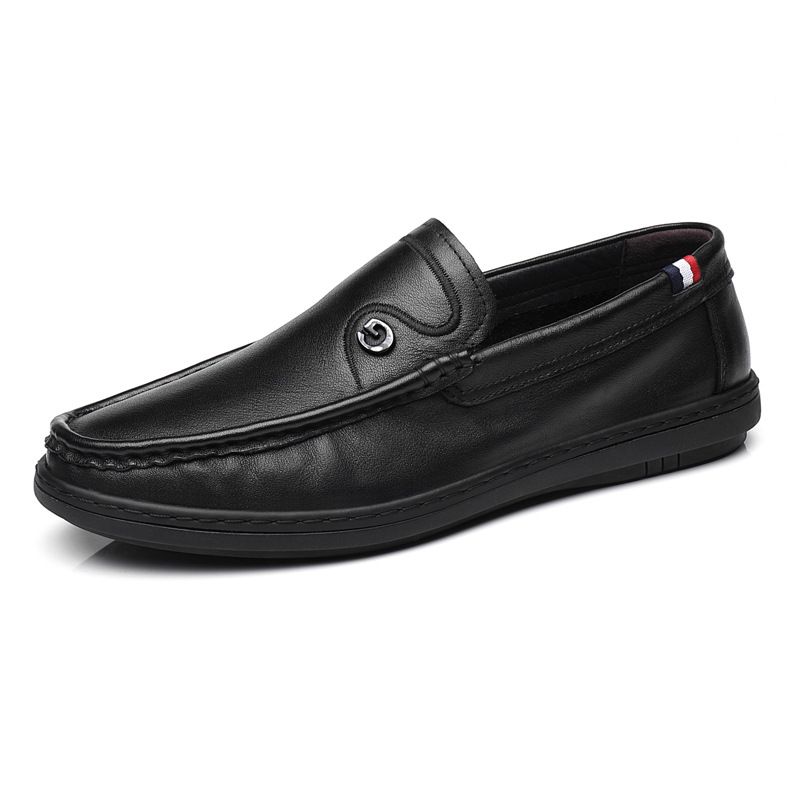 Koskind Nye Hvide Ærter Sko Herre Slip-on Fritidssko Læder Blød Overflade Sko Loafers