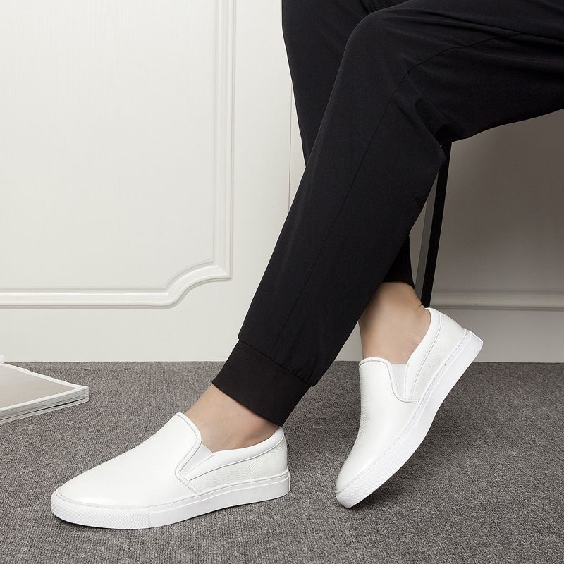 Loafers I Læder Til Mænd Afslappede Sneakers Trendy Åndbare Slip-on Herresko