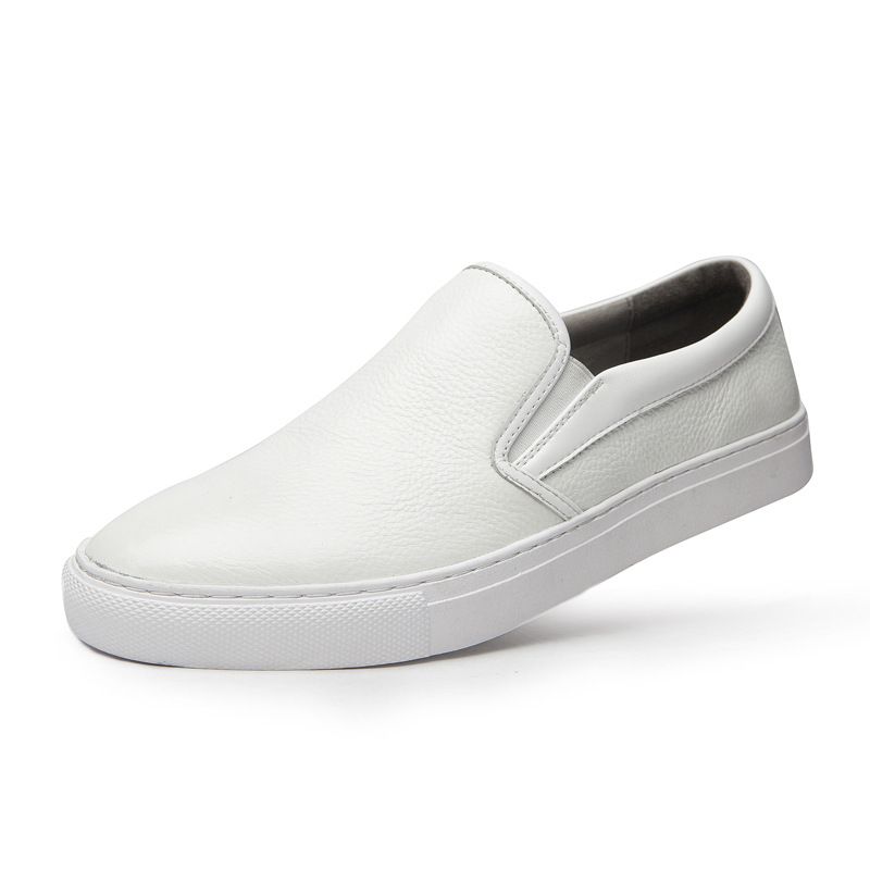 Loafers I Læder Til Mænd Afslappede Sneakers Trendy Åndbare Slip-on Herresko