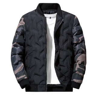 Mænds Bomuldsjakke Camouflage Baseball Trend Kort Printet Casual