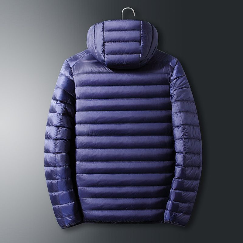 Mænds Kort Bomuldsjakke Letvægts Slim Fit Hooded Warm Fashion Casual