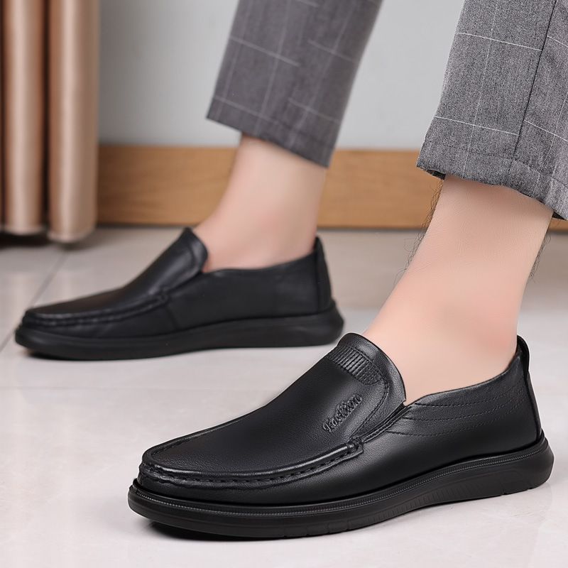 Nye Læder Mænds Casual Doudou Sko Slip-on Sko Med Blød Bund Og Overflade