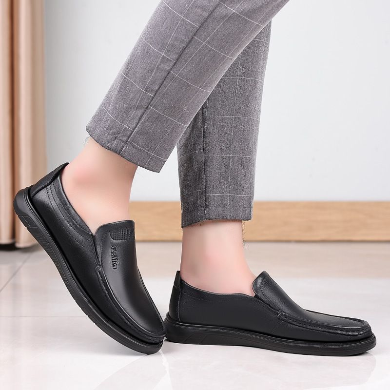 Nye Læder Mænds Casual Doudou Sko Slip-on Sko Med Blød Bund Og Overflade