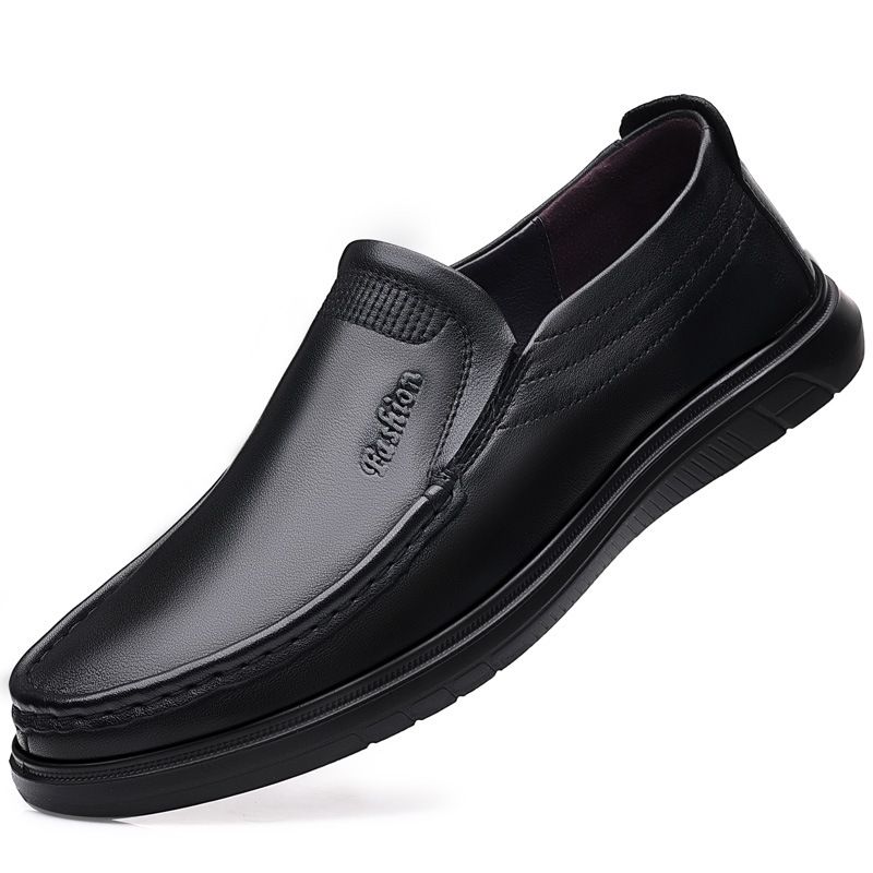 Nye Læder Mænds Casual Doudou Sko Slip-on Sko Med Blød Bund Og Overflade